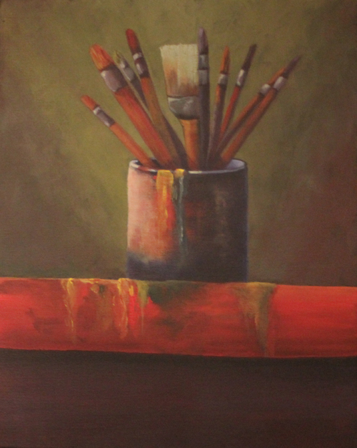 debra linker, painting, acrylic, paint brushes, artist, tools,
